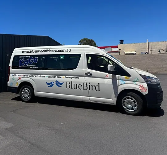 Bluebird and KaGo transport van
